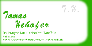tamas wehofer business card